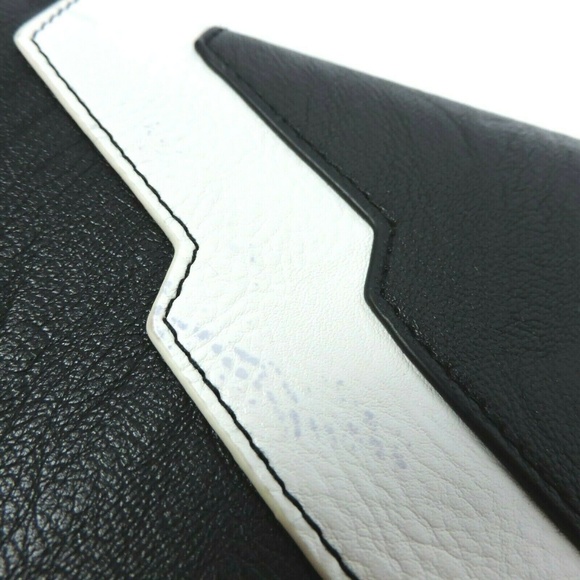 Miche Black White Art Deco Clutch Faux Leather - Picture 7 of 8